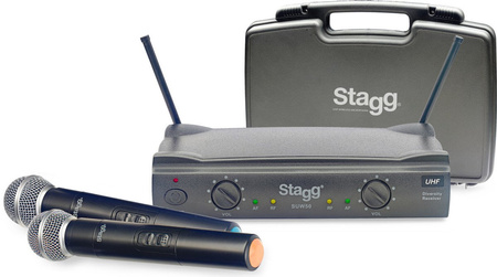 Stagg SUW 50 MM FH EU - system bezprzewodowy UHF, 2 mikrofony ręczne