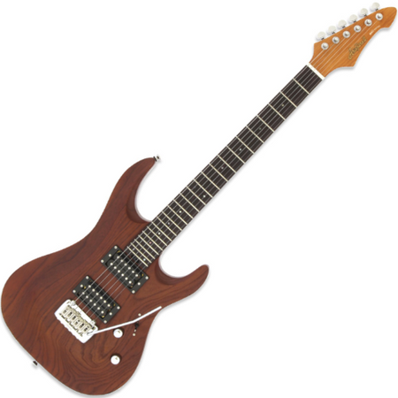 ARIA MAC-DLX (STBR) gitara elektryczna - ARIA Pro II MAC-DLX, jesion, curved top, klonowy gryf 3P, palisander, 24 progów