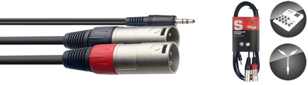 Stagg SYC2/MPSB2XM - kabel Y mini jack stereo / 2 XLR męskie, 2 m