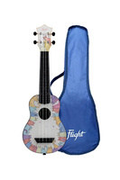 Ukulele sopranowe Flight TUS40 Kitty - wzór koty, komplet z futerałem, 21"