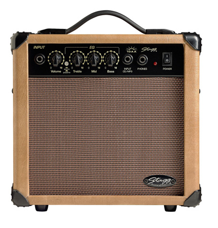 Stagg 10 AA EU - wzmacniacz do gitary akustycznej 10 W RMS, głośnik 8 cali