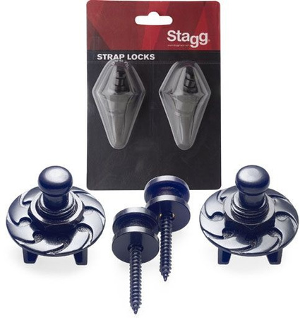 Stagg SSL-1 BK - straplocki z blokadą, 2 szt., czarne