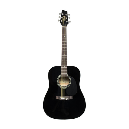 Stagg SA20D BLK - czarna gitara akustyczna dreadnought, korpus z lipy