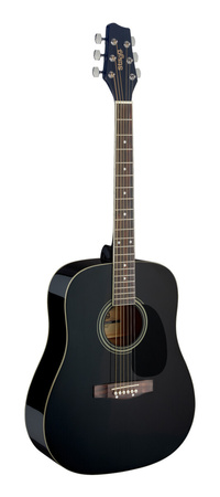 Stagg SA20D BLK - czarna gitara akustyczna dreadnought, korpus z lipy