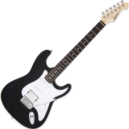 ARIA STG-004 BK – Elektryczna gitara solid body Stratocaster, przystawki HSS, klonowy gryf