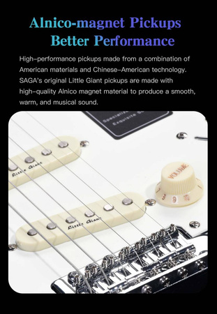 Gitara elektryczna SAGA SMF1314 BL (SSS)