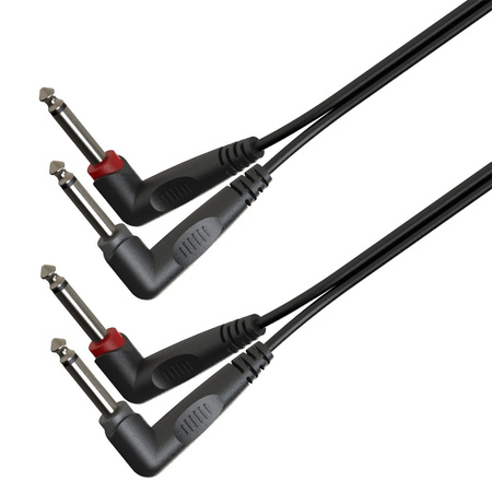 Soundsation GO-LINK GL-2AJM2AJM6 - kabel audio 2 × jack 6,35 mm mono kątowy - 2 × jack 6,35 mm mono kątowy, 6 m