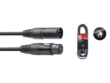 Stagg SDX10-3 - kabel DMX XLR 3-pin męski / żeński, 10 m, czarny