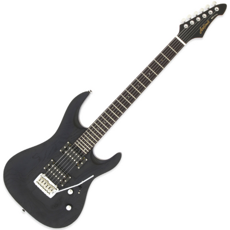 ARIA MAC-DLX STBK gitara elektryczna - jesionowy korpus, Curved top, klonowy gryf Thermo, palisander 24F 648mm
