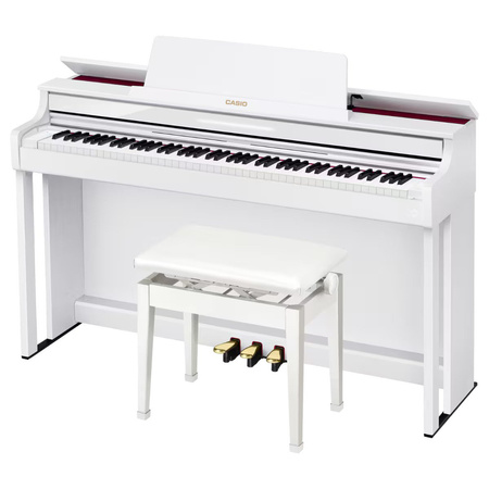 Pianino cyfrowe Casio AP-550 WE — eleganckie pianino domowe 88 klawiszy, klawiatura młoteczkowa