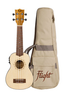 Ukulele sopranowe Flight DUS320CEQ SP/ZEB - pokrowiec, elektroakustyczne, rozeta ozdobna