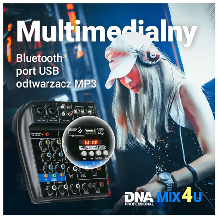 DNA MIX 4U mikser audio USB MP3 Bluetooth analogow