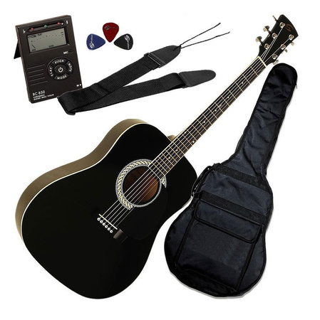 Soundsation AGPKG100BK Pack - gitara akustyczna plus zestaw akcesoriów