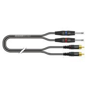 Sommer Cable ONH0-0100-SW SC-Onyx - kabel stereo 2 x jack 6,3 mm mono na 2 x RCA, 1 m
