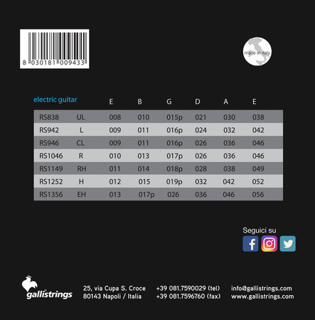 Galli RS1059 7-strings Regular Light - struny do gitary elektrycznej