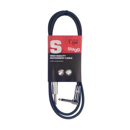 Stagg SGC1,5PL DL - kabel instrumentowy, 1.5 m, czarny