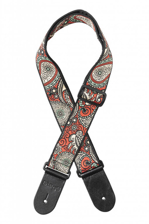 Stagg SWO-PSLY 1 RED - nylonowy pasek gitarowy paisley, czerwony