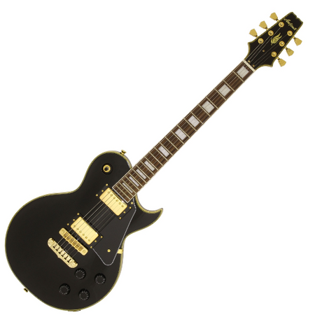 ARIA PE-350 CST (AGBK) – elektryczna gitara single-cut, czarny, złote detale