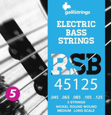 Galli RSB45125 Medium - struny do basu 5-strunowego, niklowane .045-.125