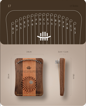 Kalyra 17 strun Hluru KL17-Maple & ZambianPad