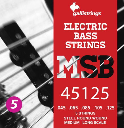 Galli MSB45125 Medium - struny do 5-strunowego basu .045-.125