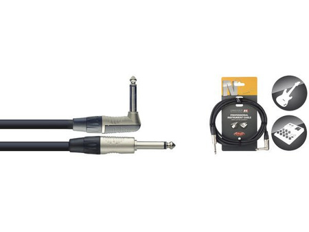 Stagg NGC6PLR - kabel instrumentalny jack prosty / kątowy REAN, 6 m