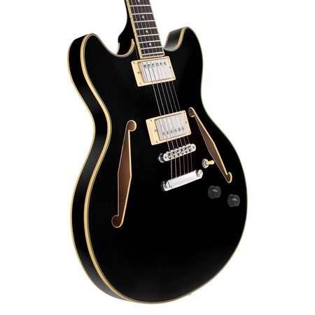 D'Angelico Excel DC Tour Solid Black - gitara elektryczna