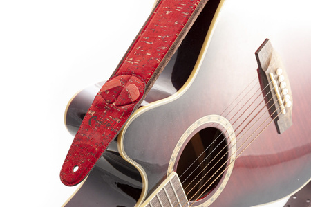 RightOn!Straps-Cork Red-pas do gitary