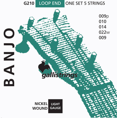 Galli G210 Light - komplet 5 strun do banjo ze struną z niklowaną owijką