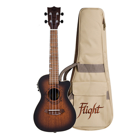 UKULELE KONCERTOWE FLIGHT DUC380 CEQ AMBER