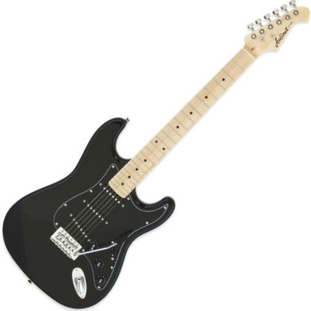 ARIA STG-003SPL/M BK – Elektryczna gitara strat typu S, klonowy gryf, 3 przetworniki, czarna