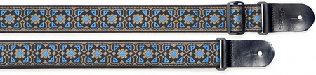 Stagg SWO-FLO BLU - nylonowy pasek gitarowy z kwiatowym wzorem, niebieski