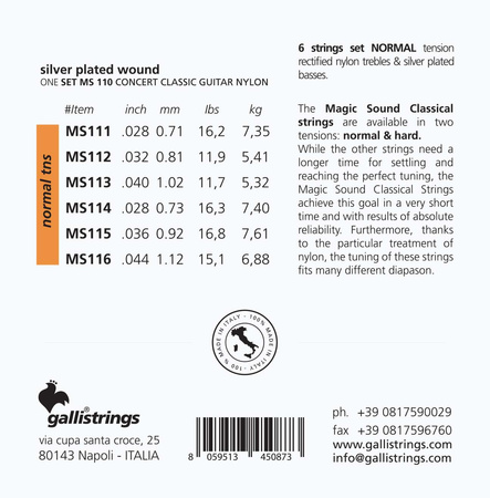 Galli MS-110 - struny do gitary klasycznej