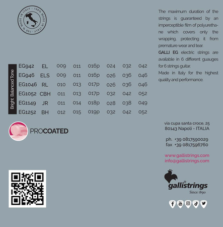 Galli EG1046 - struny powlekane do gitary elektrycznej