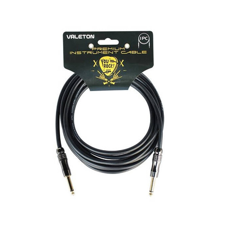 Valeton VGC-5BK - kabel instrumentalny 5 m, czarny, proste wtyki