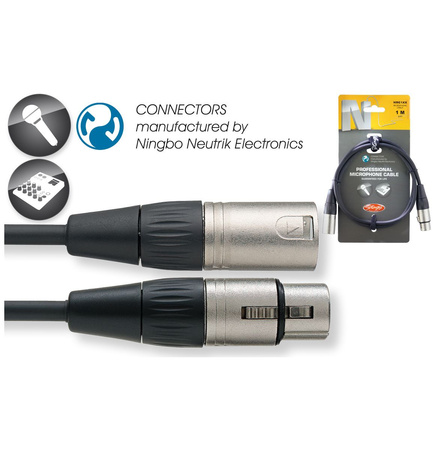 Stagg NMC1R - kabel mikrofonowy, XLR żeński - XLR męski, 1 m