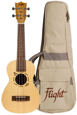 Flight DUC525 SP/ZEB - Koncertowe ukulele z futerałem, top świerkowy, podstrunnica palisander