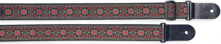 Stagg SWO-FLO RED - nylonowy pasek gitarowy z kwiatowym wzorem, czerwony