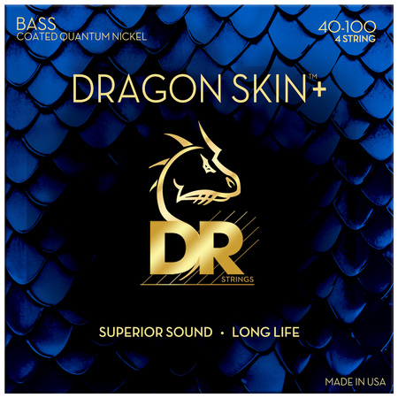 STRUNY POWLEKANE DO GIT. BAS. (4) - DR DBQ 40-100 DRAGON SKIN+ NICKEL BASS