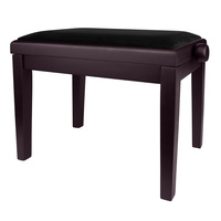 Ława pianinowa Be Joe PB10 Rosewood — czarny welur, regulowana wysokość
