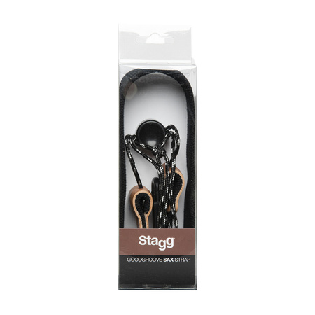 Stagg SAX STRAP4 BK GoodGroove - regulowany pasek do saksofonu, czarny