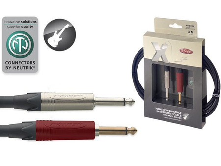 Stagg XGC 3 SW - kabel instrumentalny jack 6,3 mm, Neutrik silentPLUG, 3 m