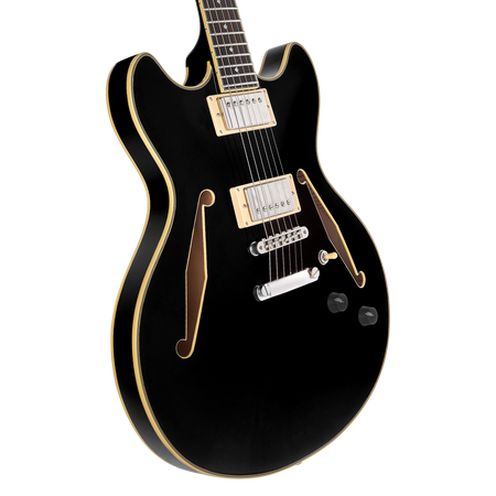 D'Angelico Excel DC Tour Solid Black - gitara elektryczna
