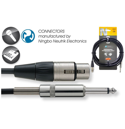 Stagg NMC6XPR - kabel mikrofonowy, XLR żeński - jack 6,35 mm TS, 6 m