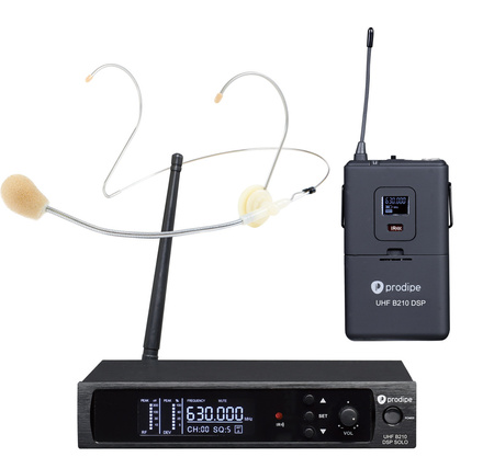 Prodipe B210 DSP Solo Headset F5 - system bezprzewodowy UHF 553-578 MHz, mikrofon nagłowny