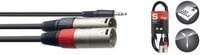 Stagg SYC2/MPSB2XM - kabel Y mini jack stereo / 2 XLR męskie, 2 m