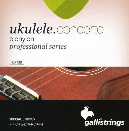 Galli UX720 - struny do ukulele koncertowego, Bionylon
