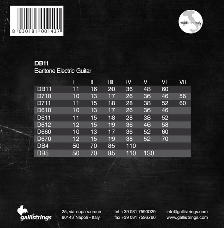 Galli DB11 - struny do gitary elektrycznej barytonowej