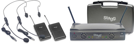 Stagg SUW 50 HH FH EU - system bezprzewodowy UHF, 2 mikrofony nagłowne