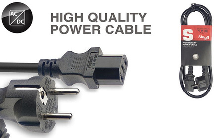 Stagg SPW1,5IECFPEU15 - kabel audio, 1.5 m, czarny